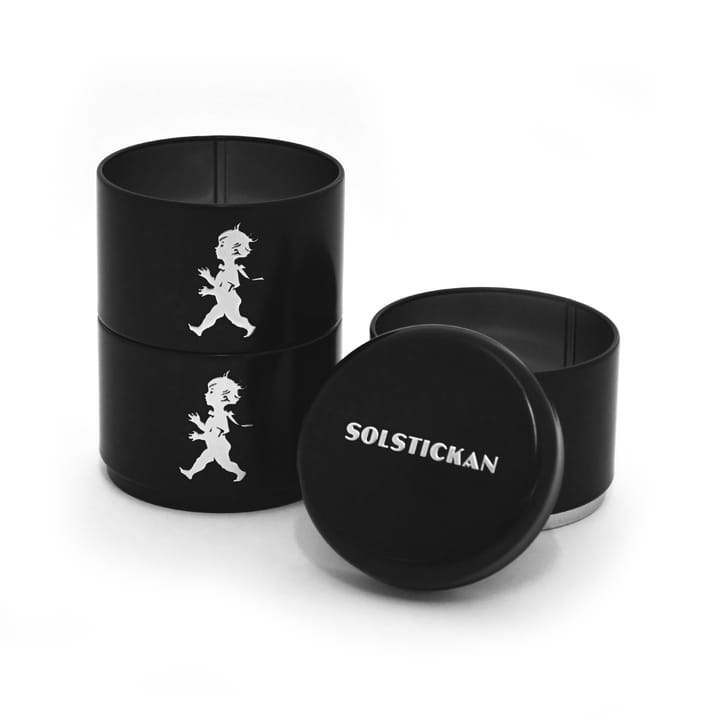 Solstickan storage jar three pieces 8.5 cm, Black Solstickan Design