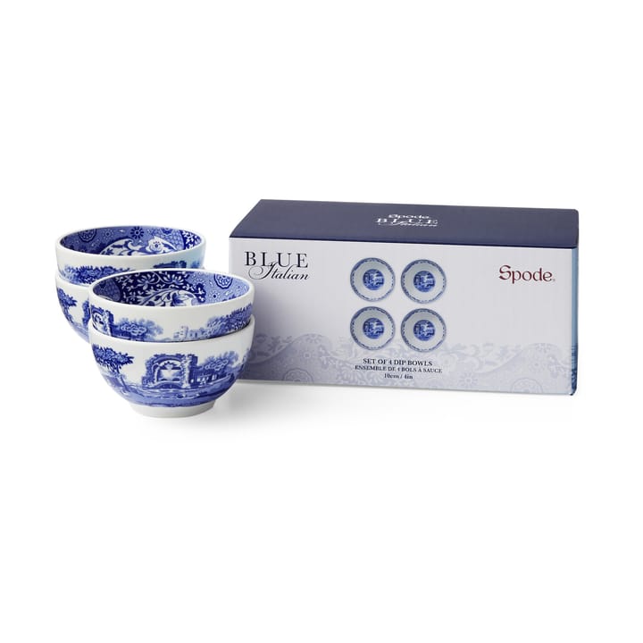 Blue Italian dipping bowls Ø10 cm 4-pack, Blue-white Spode