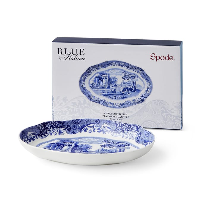 Blue Italian fat oval 14x21 cm - Blue-white - Spode