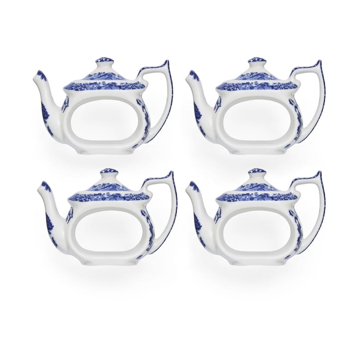 Blue Italian napkin ring 4-pack - Blue-white - Spode