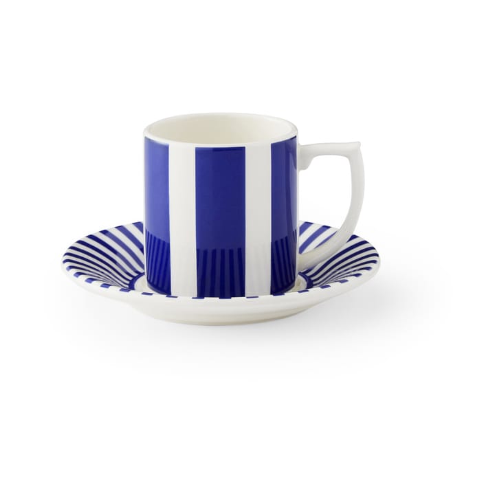 Steccato espresso cup 8 cl and saucer Ø11 cm, Blue-white Spode