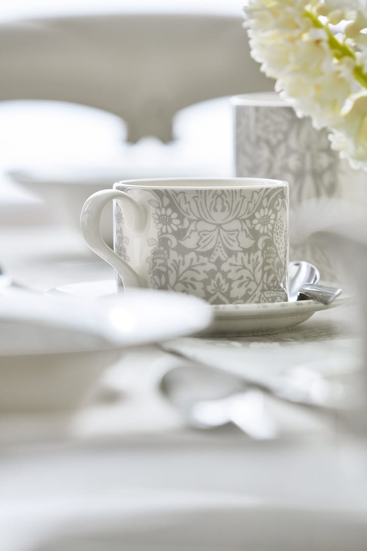 Strawberry Thief teacup with saucer 28 cl, Grey Spode