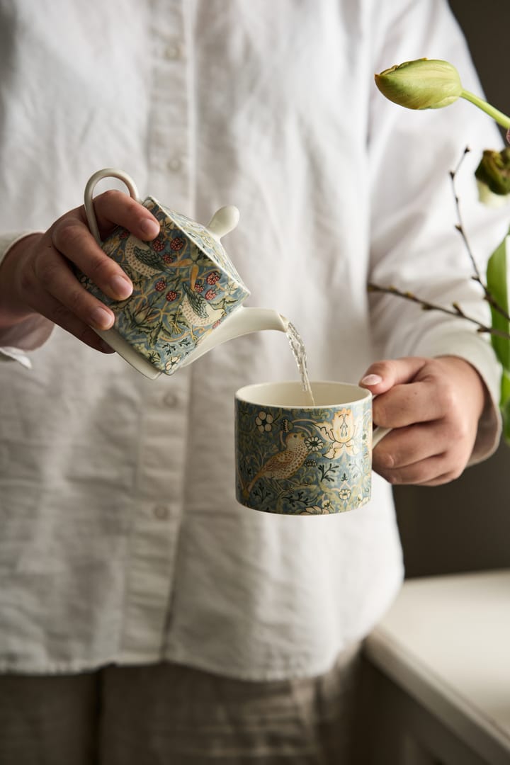 Strawberry Thief teacup with saucer 28 cl, Multi Spode