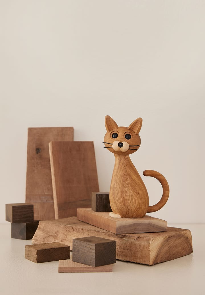 Brave Cat decoration 24 cm Oak, Oak Spring Copenhagen