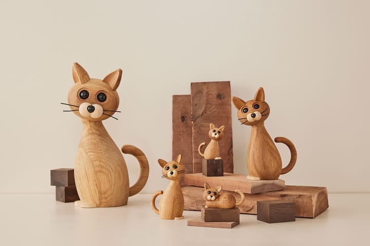 Brave Cat decoration 24 cm Oak, Oak Spring Copenhagen