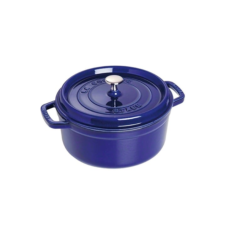 Staub round casserole dish. Three layers of enamel  3.8 l, dark blue STAUB