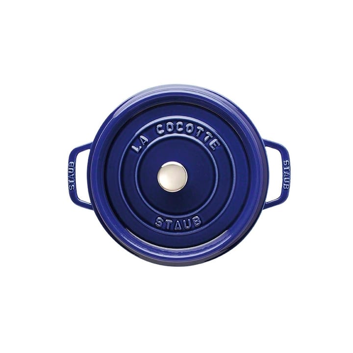 Staub round casserole dish. Three layers of enamel  3.8 l, dark blue STAUB