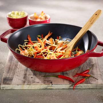 Wok with glass lid Ø30 cm 4.4 L - Red - STAUB