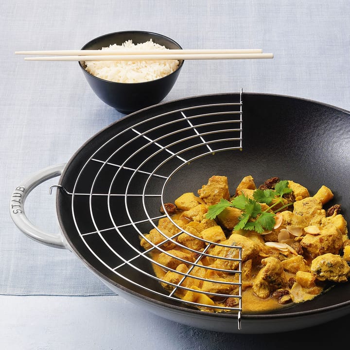 Wok with glass lid Ø37 cm 5.7 L, grey STAUB