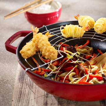 Wok with glass lid Ø37 cm 5.7 L - Red - STAUB