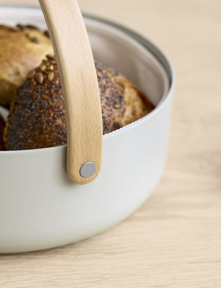 Emma bread basket with handle Ø23 cm, Grey-book Stelton