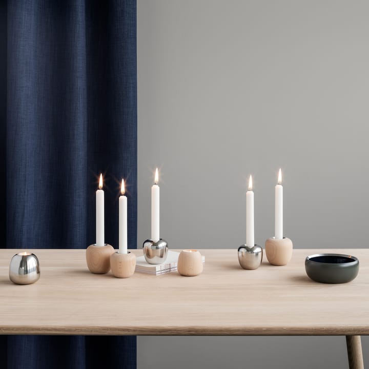 Ora candle sticks wood, large Stelton