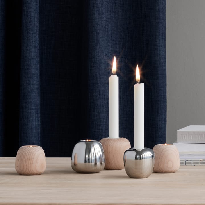 Ora candle sticks wood, small Stelton