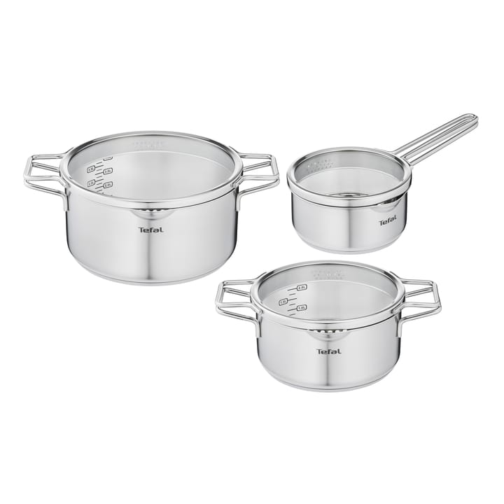 Nordica sauce pan set 6 pieces, Stainless steel Tefal