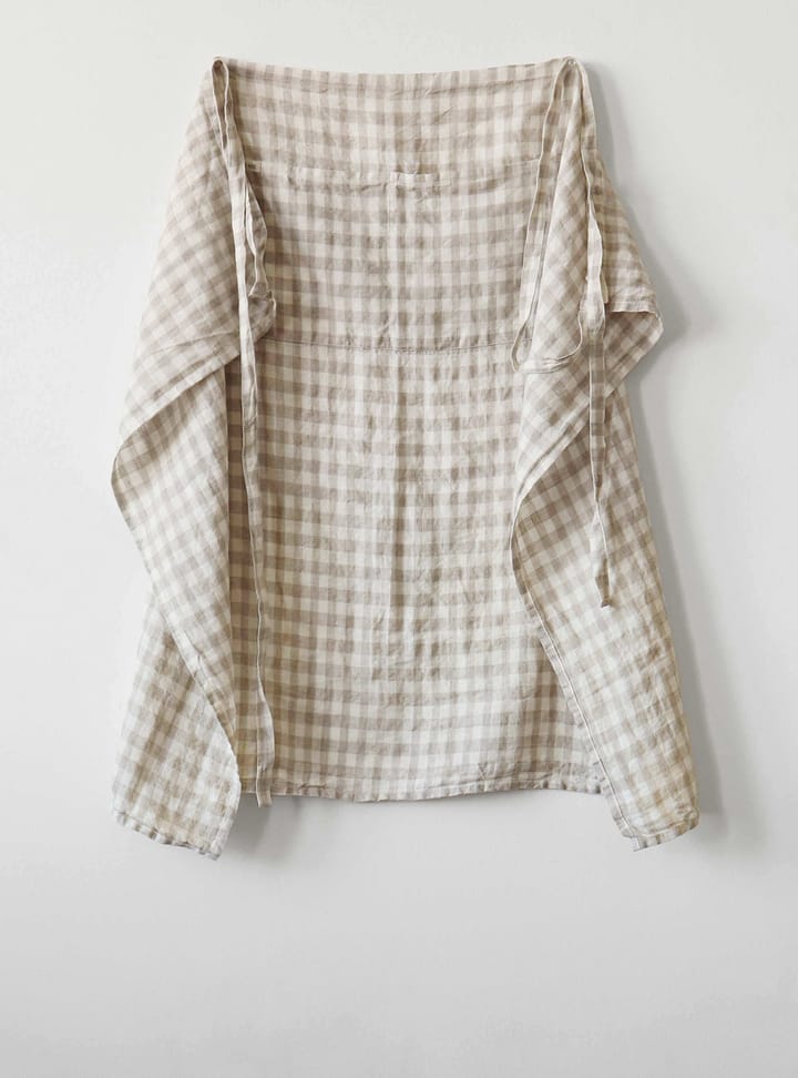 Gingham checkered apron 90x75 cm, Natural Tell Me More