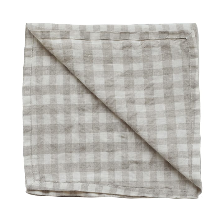 Gingham checkered linen napkin 45x45 cm, Natural Tell Me More