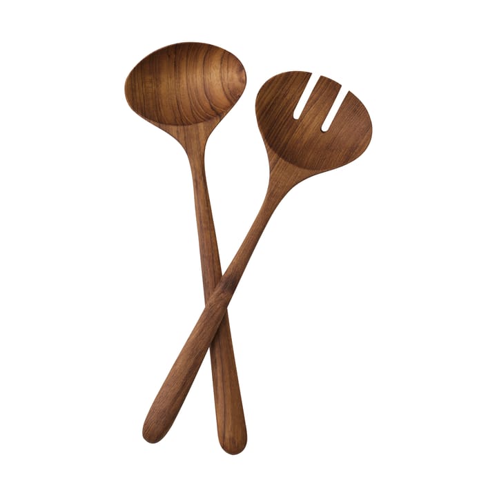 Teak salad servers 2 pieces - Brown - Tell Me More