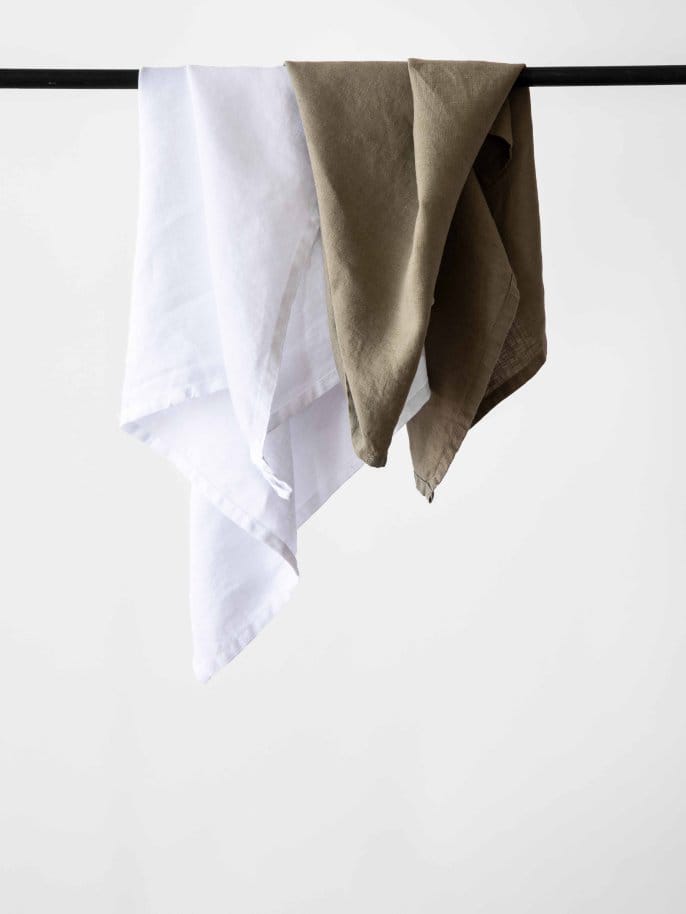 Tell me more kitchen towel linen 50x70 cm, Bleached white Tell Me More