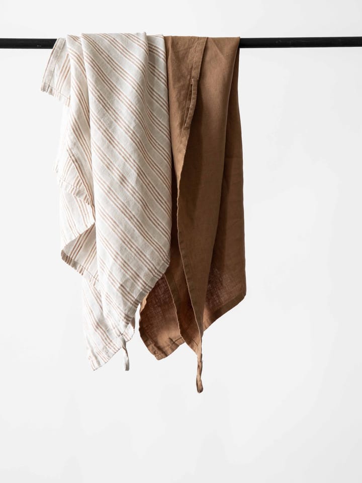 Tell me more kitchen towel linen 50x70 cm, Hazelnut Tell Me More