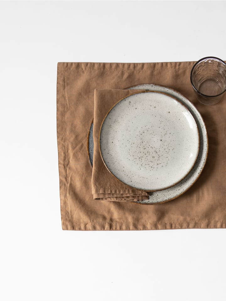 Tell Me More placemat linen 35x50 cm, Hazelnut Tell Me More