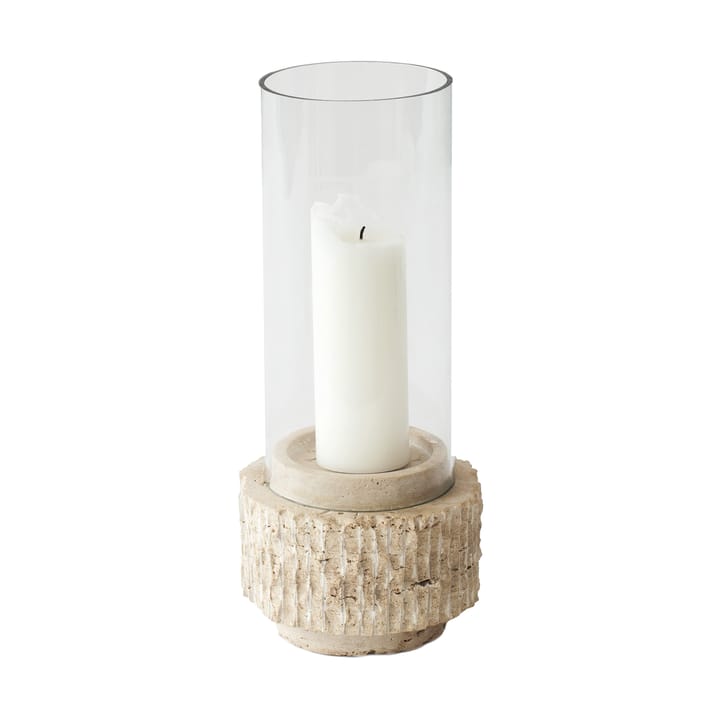 Travertine candle holder, 30 cm Tell Me More