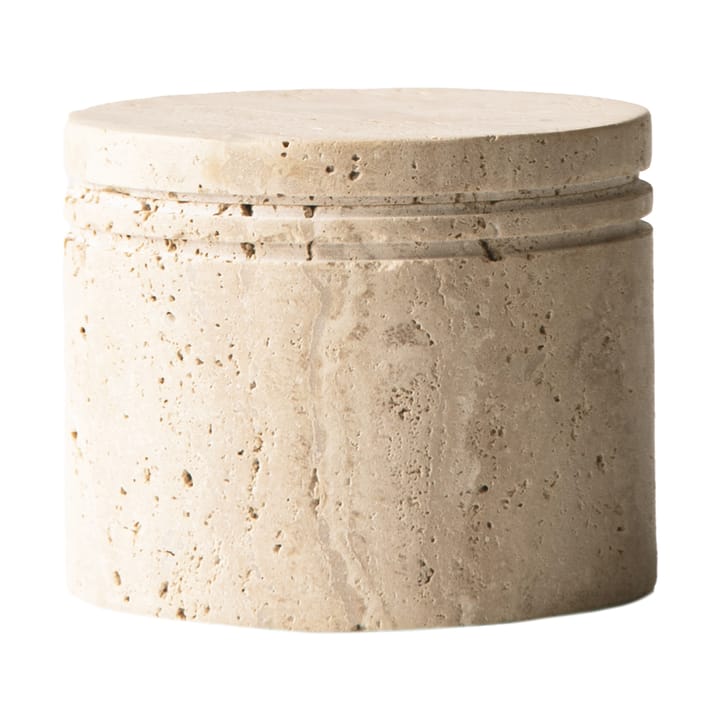 Travertine jar with lid - Ø13 cm - Tell Me More