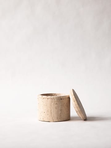 Travertine jar with lid - Ø13 cm - Tell Me More