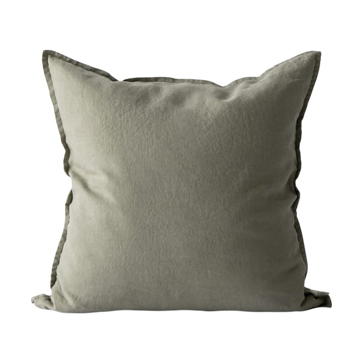 Washed linen cushion cover 50x50 cm, Olive Tell Me More