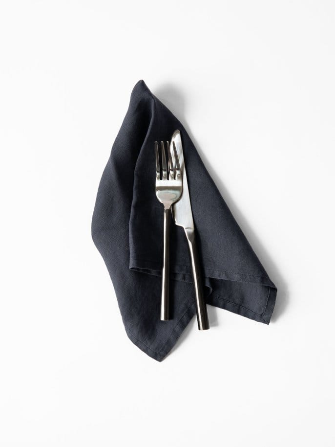 Washed linen napkin, Midnight blue Tell Me More