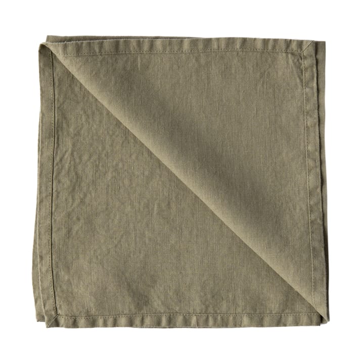 Washed linen napkin, Olive Tell Me More