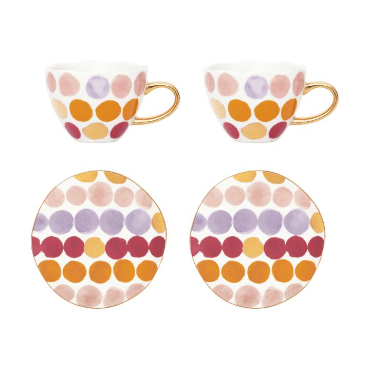 Good Morning Cappuccino cup with saucer 4 pieces, Spotted URBAN NATURE CULTURE