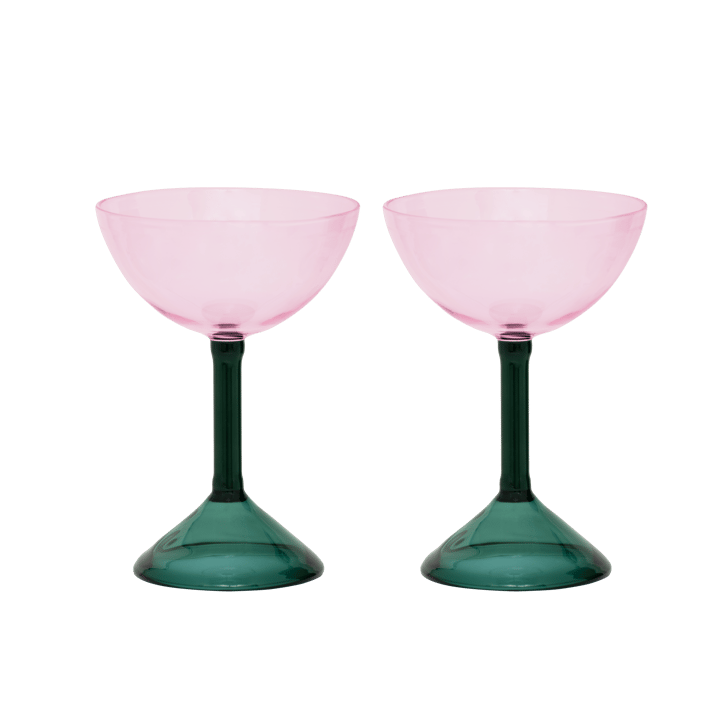 Urban Nature Culture gift set coupe glasses 2-pack - Pink - URBAN NATURE CULTURE