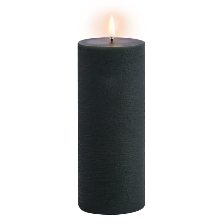 LED Pillar candle 7.8x20 cm Rustic, Green Uyuni Lighting