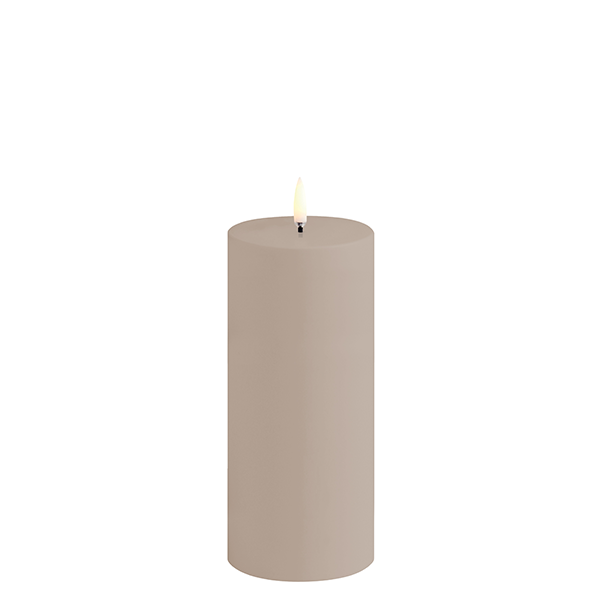 Uyuni Lighting LED Pillar candle outdoor 7.8x17.8 cm Sandstone