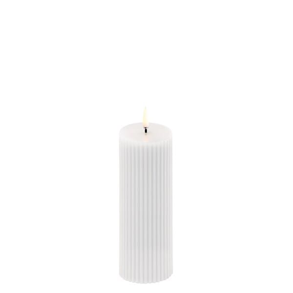 LED Pillar candle Ribbed 5.8x15 cm, White Uyuni Lighting