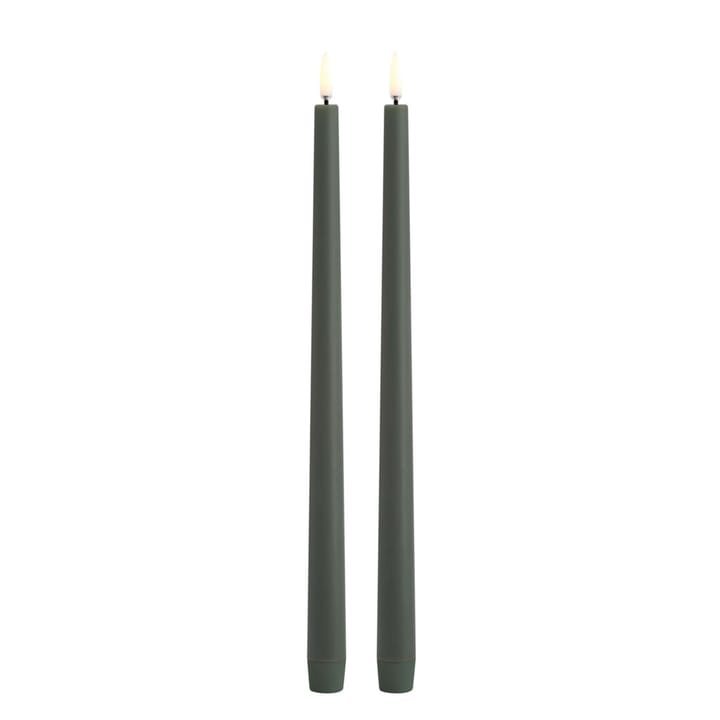 LED Taper candles Slim 2-pack 2.3x32 cm, Olive green Uyuni Lighting