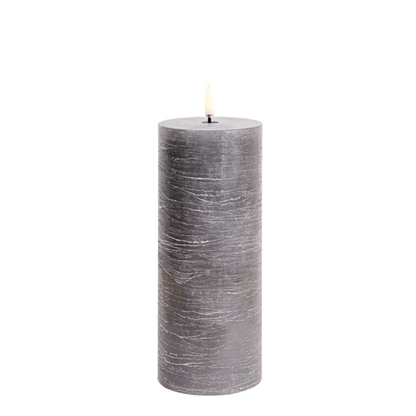 Pillar LED candle 7.8x20 cm, Gray Uyuni Lighting