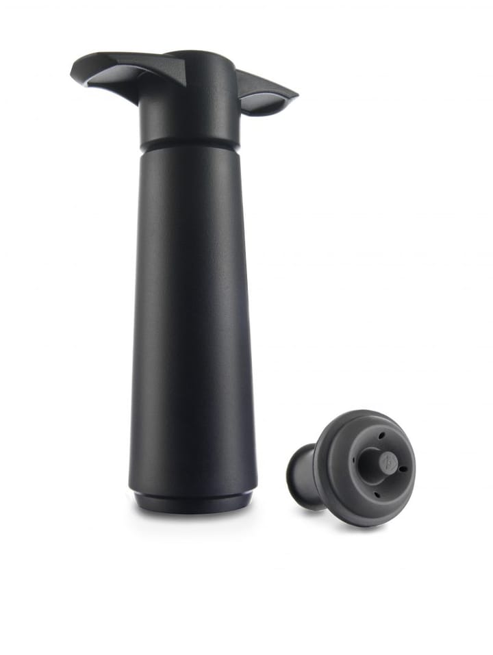 Wine stopper & vacuum pump, Black Vacuvin