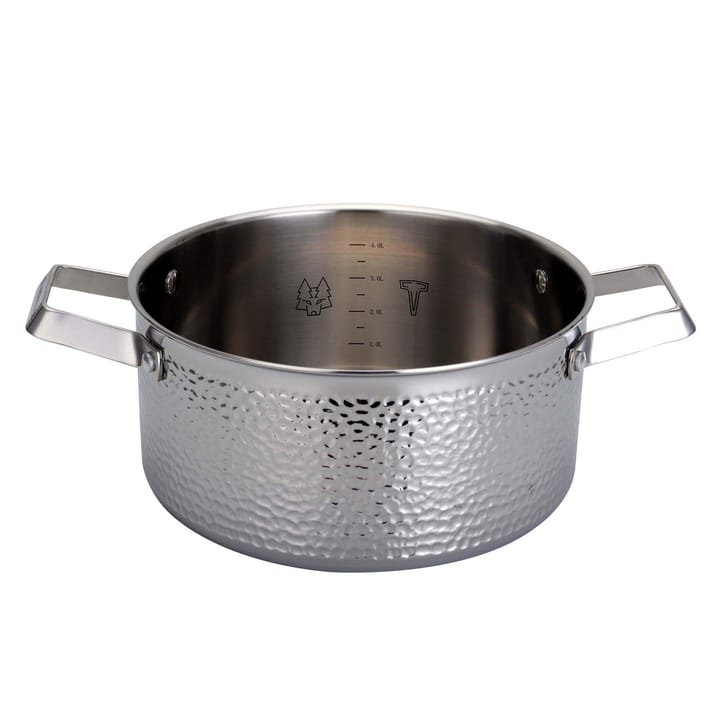 Kroma hammered chrome plated casserole pot with lid, Pixel. 4 L Vargen & Thor