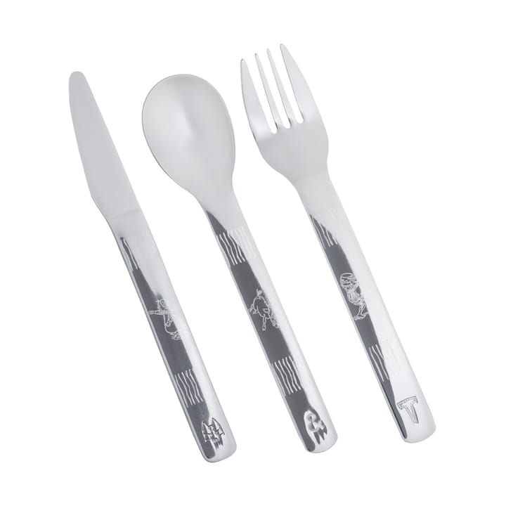 Lupo Emil children's cutlery 9 pieces, Silver Vargen & Thor