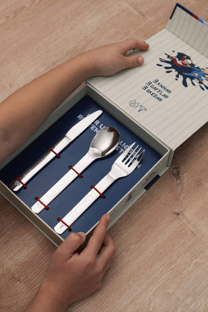 Lupo Emil children's cutlery 9 pieces, Silver Vargen & Thor