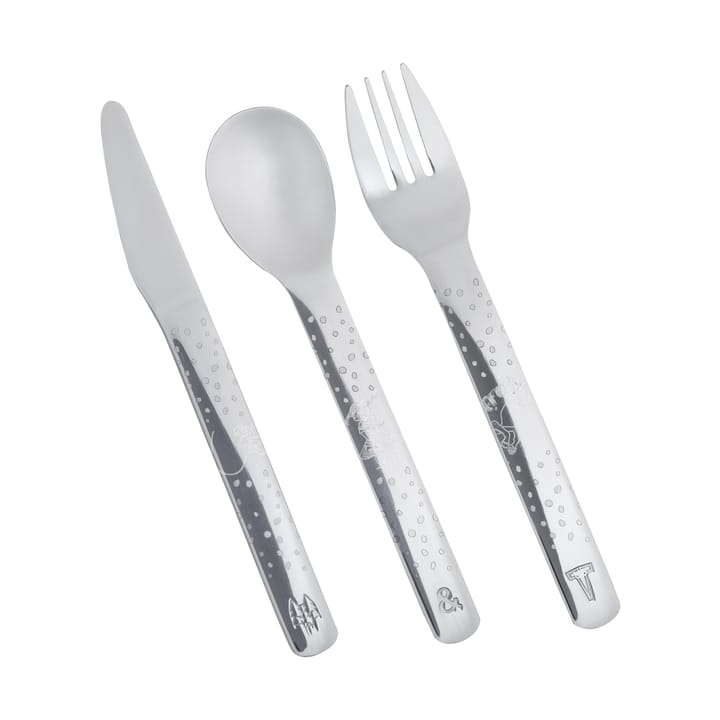 Lupo Pippi children's cutlery 9 pieces - Silver - Vargen & Thor