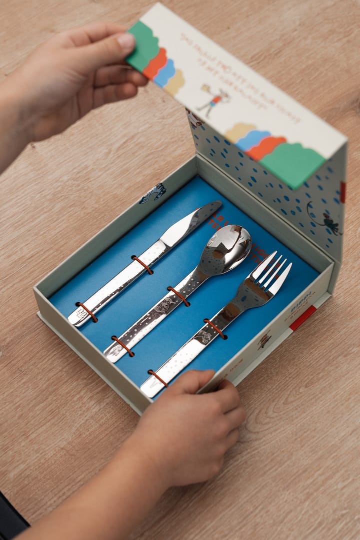 Lupo Pippi children's cutlery 9 pieces, Silver Vargen & Thor