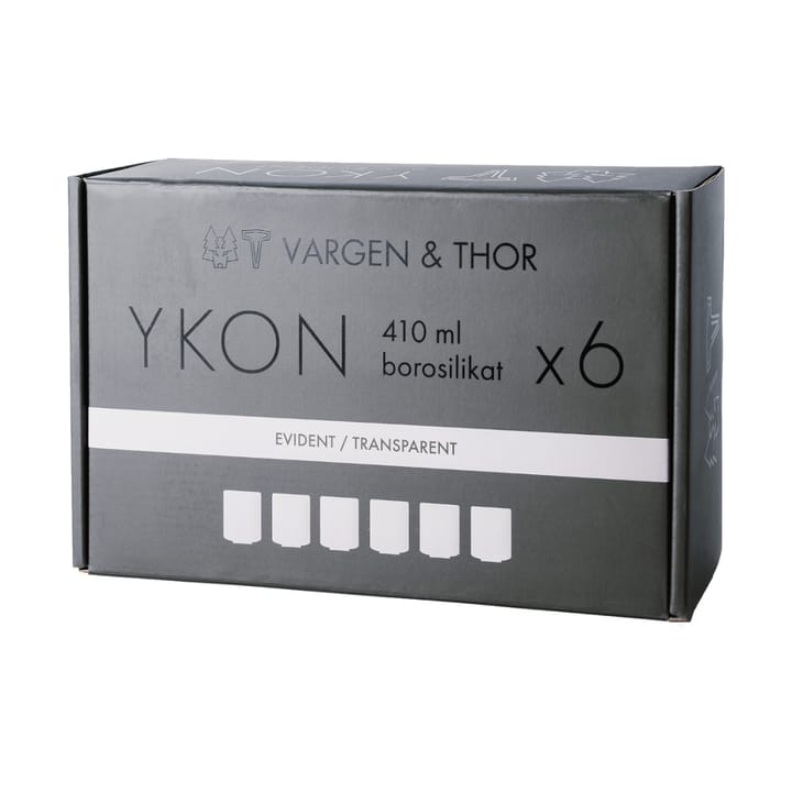 YKON glass 6-pack 41 cl, Evident transparent Vargen & Thor