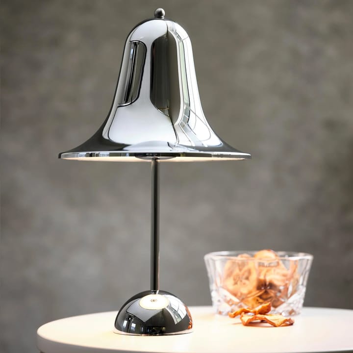 Pantop portable table lamp 30 cm, Shiny chrome Verpan