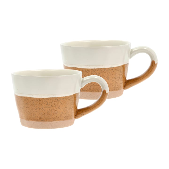 Evig mug with handle 30 cl 2-pack, Amber-creme Villa Collection