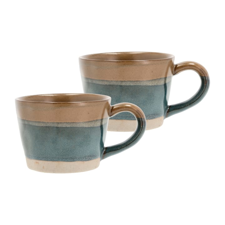 Evig mug with handle 30 cl 2-pack, Blue-brown Villa Collection