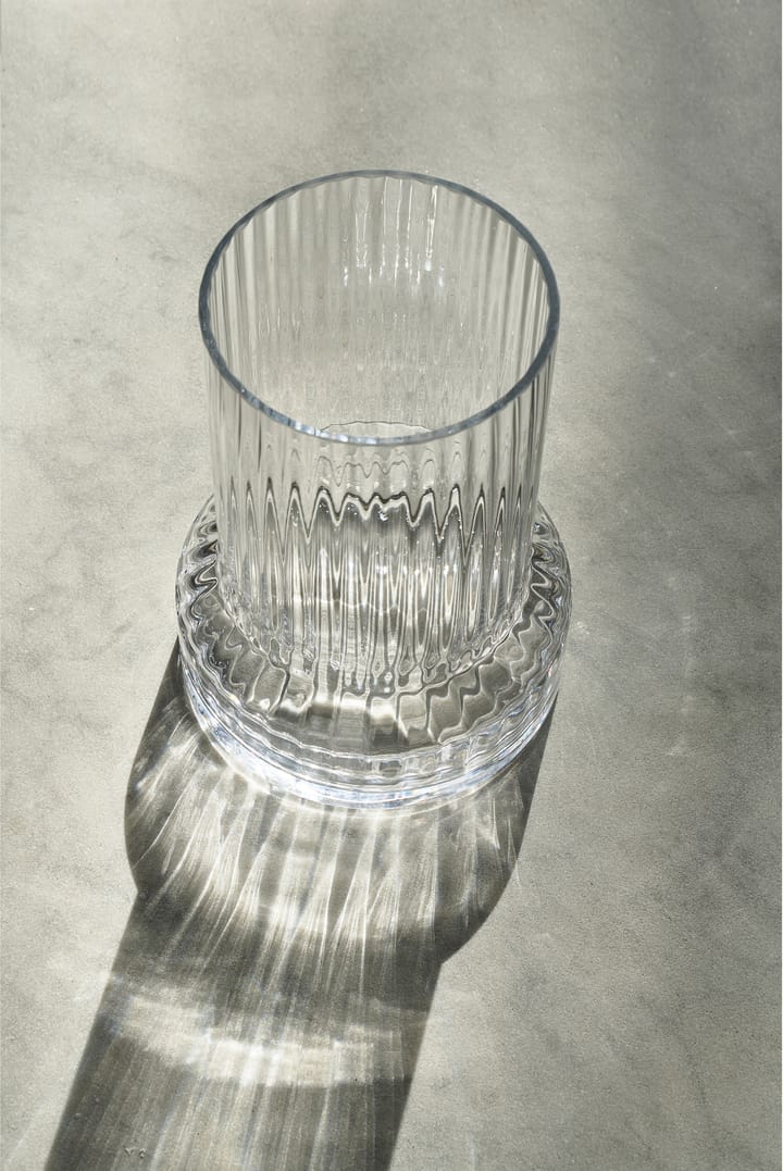 Hvils glass vase ribbed Ø21 cm, Clear Villa Collection