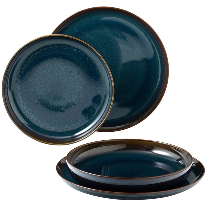 Crafted Denim plate set 4 pieces, Blue Villeroy & Boch