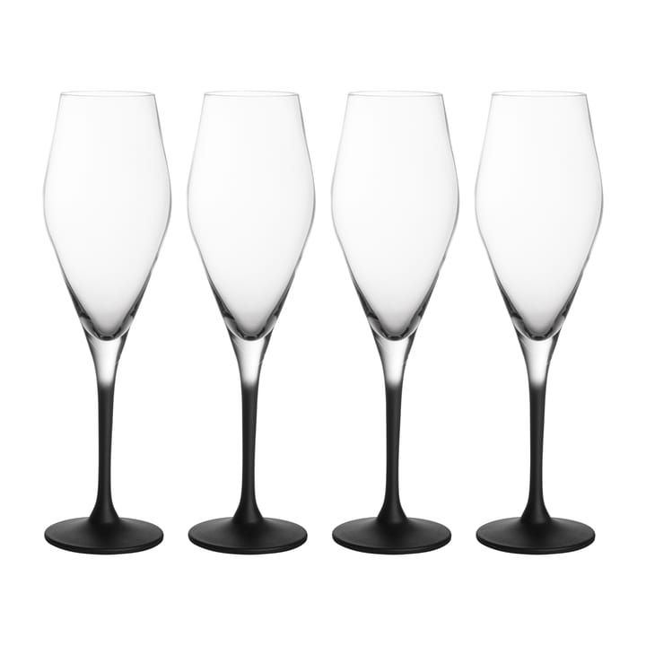 Manufacture Rock champagne glass 26 cl 4-pack, Clear-black Villeroy & Boch